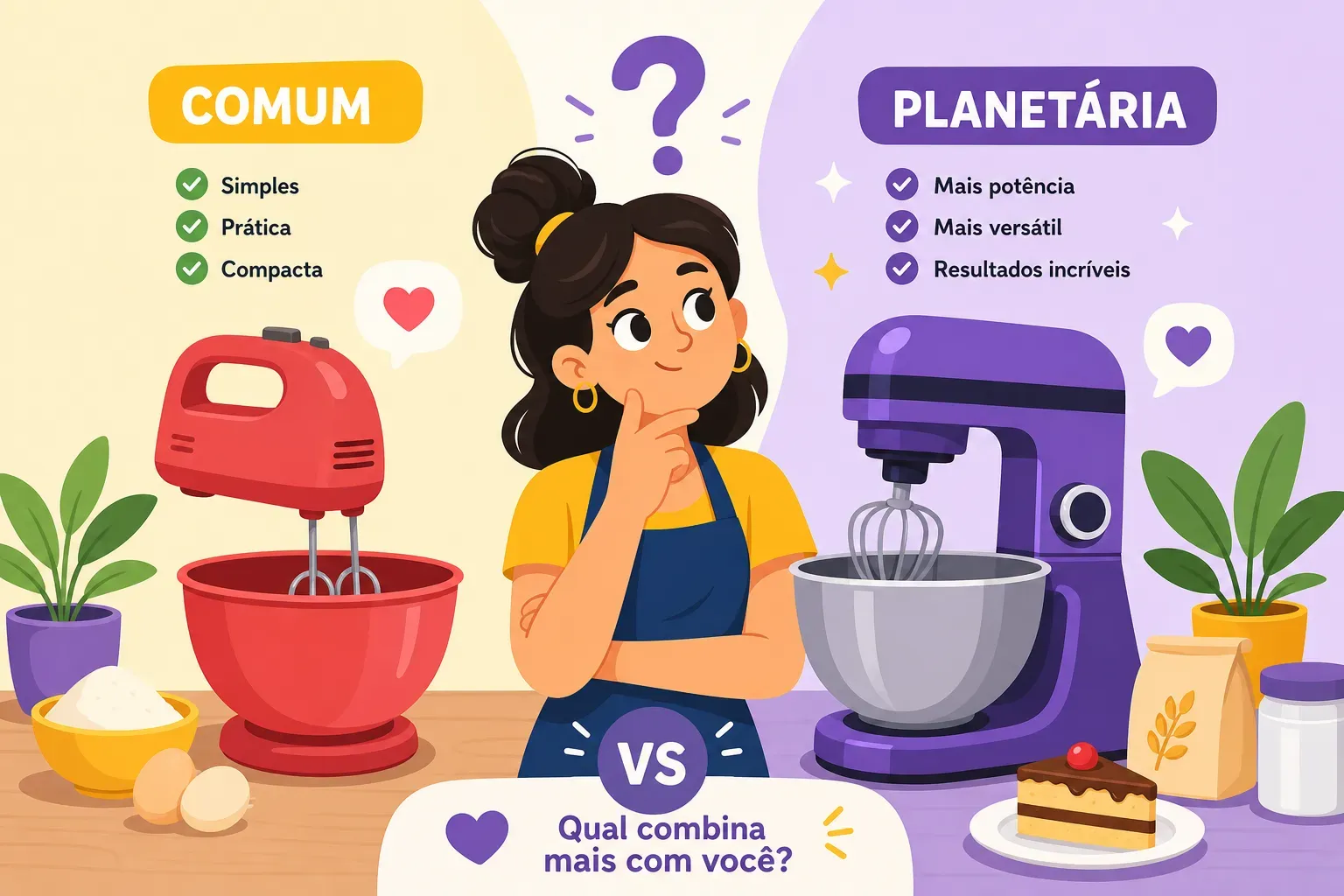 Batedeira comum ou planetária: qual é a certa para você?